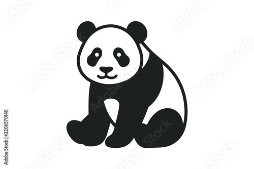 Minimalist Giant Panda Vector Illustration
