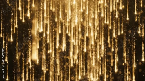 Reflective Water Surface with Glowing Light Streaks in Night Scene