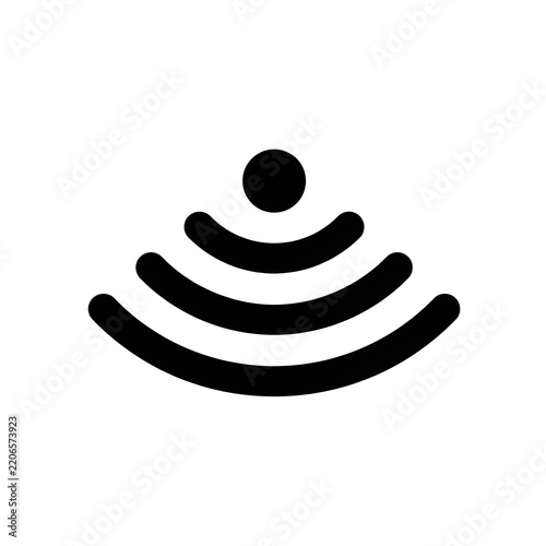 Sound wave icon on a white background representing audio frequency and vibration technology