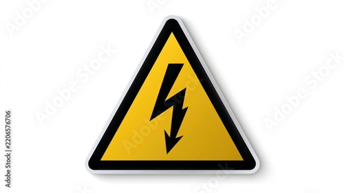 Yellow triangle warning sign with a black lightning bolt symbolizing electrical danger