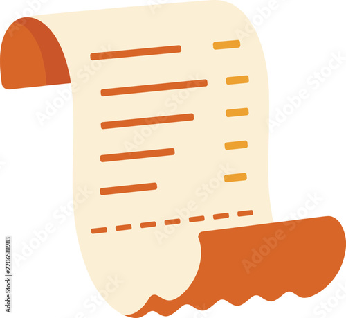 Simple Receipt Icon with Lines and Dots