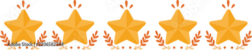 Five Golden Stars Rating with Laurel Wreath Decoration