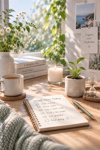 Cozy Self Care Morning Routine with Journal and Healthy Habits