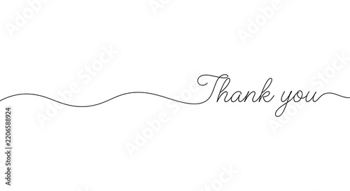 Minimalist Continuous One Line Drawing Thank You Script Lettering Graphic Appreciation