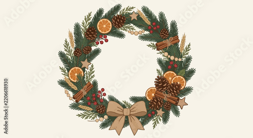 Rustic Farmhouse Christmas Wreath