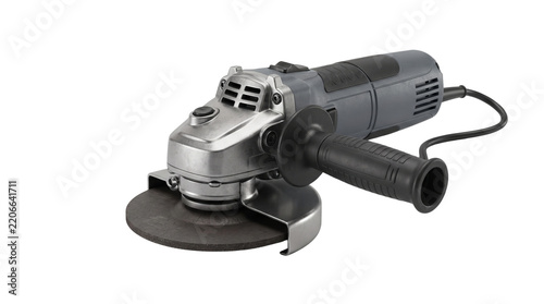 Electric angle grinder power tool isolated on white background studio view