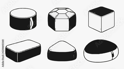 Black and White Geometric Shapes Packaging Design Concepts Collection