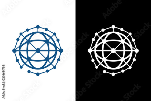 Globe network logo - global business icon