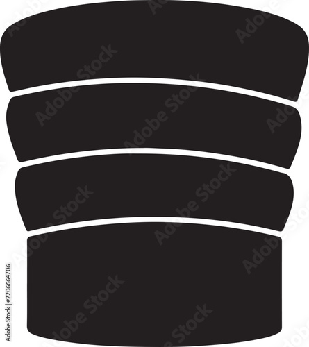 Folded chef cap silhouette.