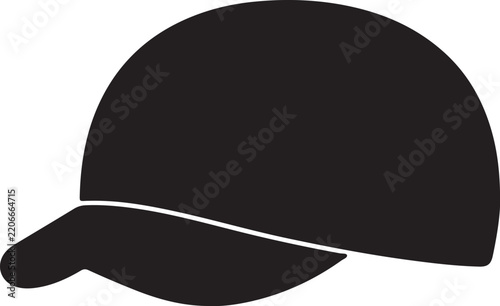Fisherman cap black silhouette icon.