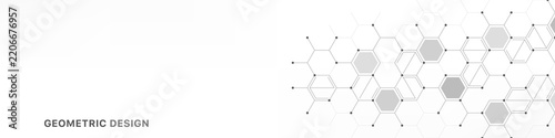 Abstract geometric background with hexagons shape pattern for banner or website header template