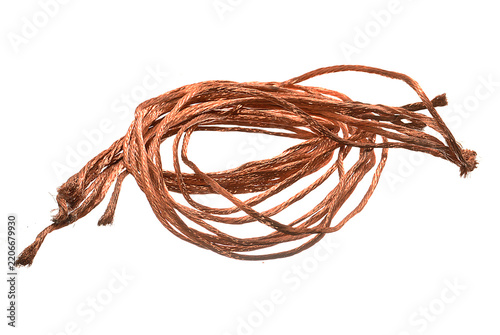 copper wire isolated on white background