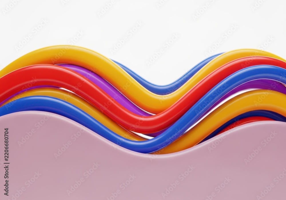 Fototapeta premium Colorful abstract wave pattern background