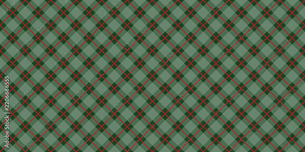 Obraz premium Red and green rhombus check, Christmas plaid seamless vector pattern background