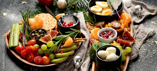 Healthy Christmas appetizers. Healthy food concept.
