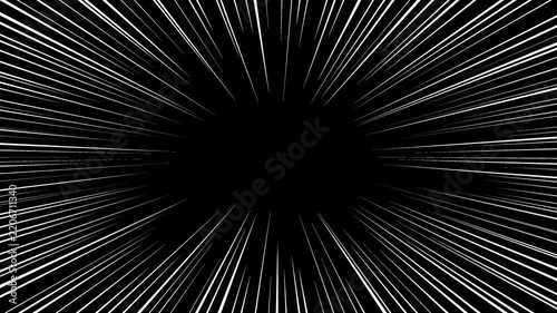 White Radial Speed Lines Manga Effect Animation_Transparent Background