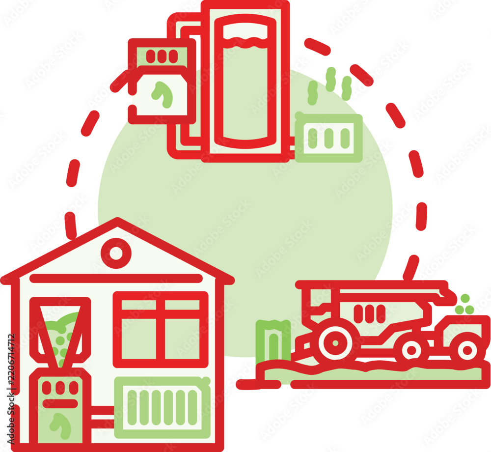 Fototapeta premium Renewable heat world diagram illustrating various eco friendly energy sources, including geothermal, wind, and biomass, for sustainable living and greenhouse gas reduction
