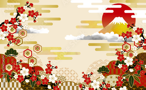 美しい和柄イラスト背景素材