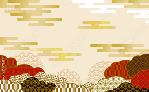 美しい和柄イラスト背景素材