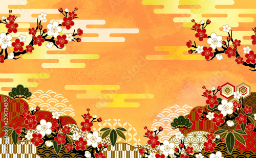 美しい和柄イラスト背景素材