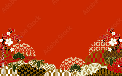 美しい和柄イラスト背景素材