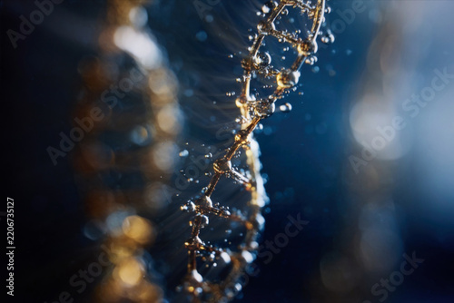 Fotografie Abstract DNA Double Helix for Genetics and Genomic Research