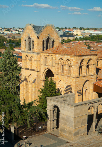 Historic Romanesque basislical Bell Tower in Avila, Spain