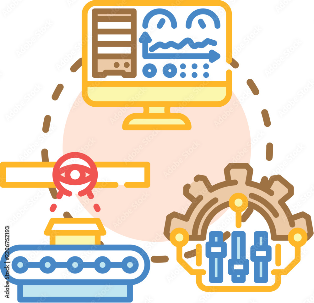 Fototapeta premium It controls dashboard tools illustration monitoring smart transport performance, checking system optimization, and analyzing data for vehicle operation