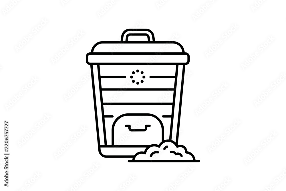 Fototapeta premium Compost Bin Vector Icon