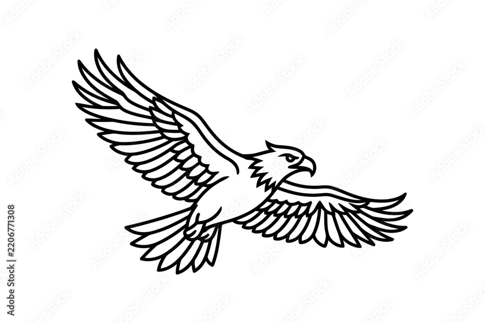 Obraz premium Flying Eagle Minimalist Vector Illustration