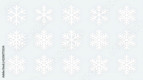 White snowflake pattern on gray background.