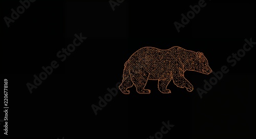 UI designers crafting financial bear icon assets in vector format for use in mobile trading apps to indicate market pessimism and risk alerts with copy space on the left
