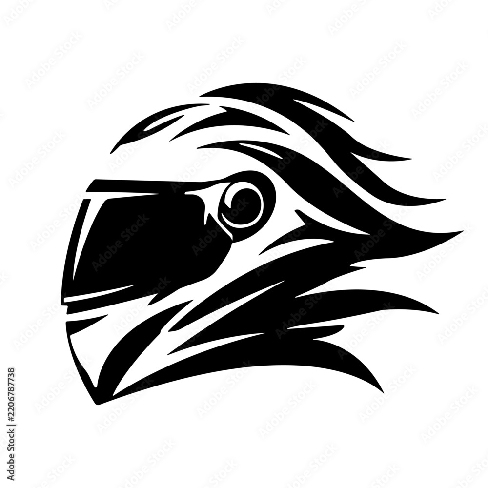 Obraz premium Dynamic helmet graphic for motorsport competition speed and professional racing
