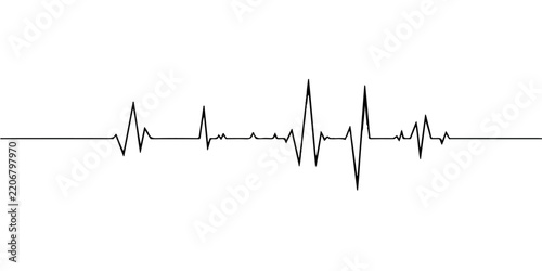 Heartbeat ECG Cardiogram Graph with Pulse Wave, Electrocardiogram Line and Medical Heartbeat Monitoring Concept for Healthcare and Cardiology Vector Illustration