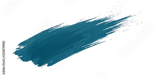 Teal Blue Dry Brush Stroke with Rough Artistic Texture