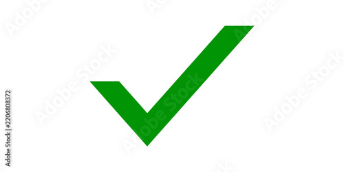 Green check mark symbol for verification and success on transparent.
