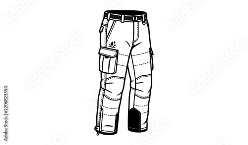 Touristic Winter Pants Outdoor Travel Equipment Isolated Vector Icon