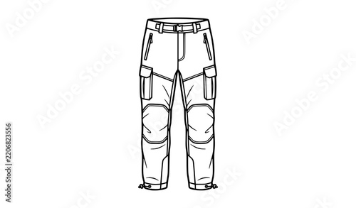 Insulated Trekking Winter Pants Outdoor Adventure Vector Symbol