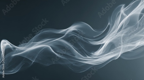 Abstract flowing white smoke waves on a dark background for modern digital design projects
