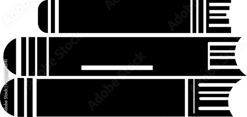 Stack of Books Vector Icon | Black and White Book Pile Clipart