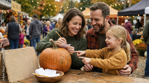 Halloween family pumpkin autumn fall festival market child parent smiling halloween family carving pumpkin autumn fall festival market with child