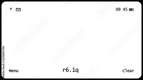 Minimalist mobile phone user interface screen display with text and status bar icons.