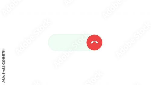 Minimalist smartphone interface slider button for ending an incoming voice or video call.