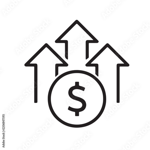 minimalist geometric financial growth icon