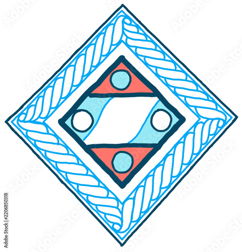 Diamond Emblem Logo with Rope Border