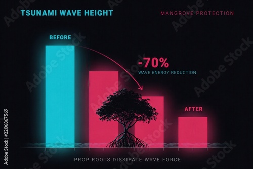 How Mangrove Protection Dramatically Reduces Tsunami Wave Height and Energy by 70%