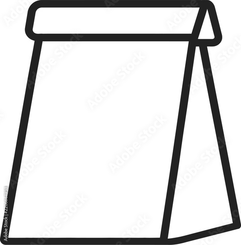 minimalist paper lunch bag vector icon, food packaging symbol, takeaway container, meal storage, grocery bag, portable food carrier, eco friendly packaging, lunch container, reusable lifestyle