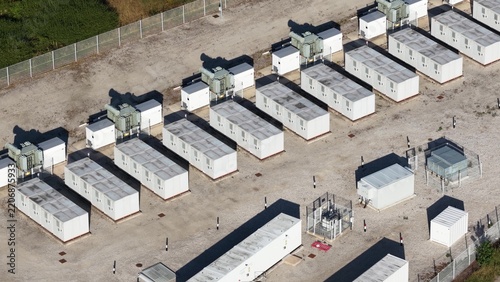 Aerial view of battery energy storage system facility
