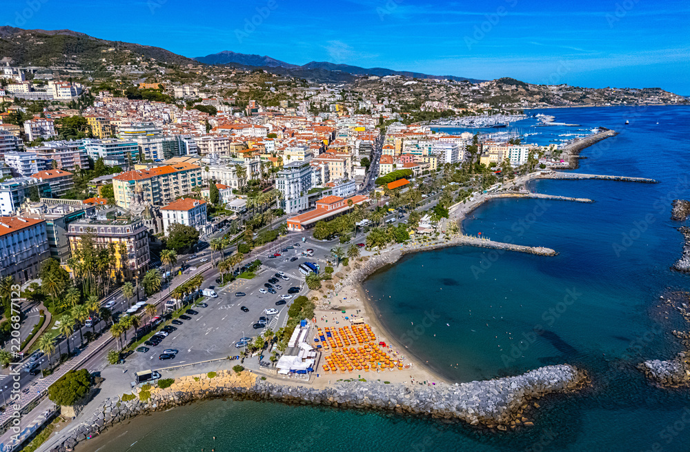 Fototapeta premium View of Sanremo in the province of Imperia. Liguria, Italy
