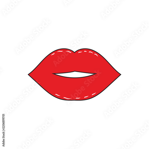 Lip Illustration – Stylish Human Lips Vector Design with Modern Beauty and Fashion Concept